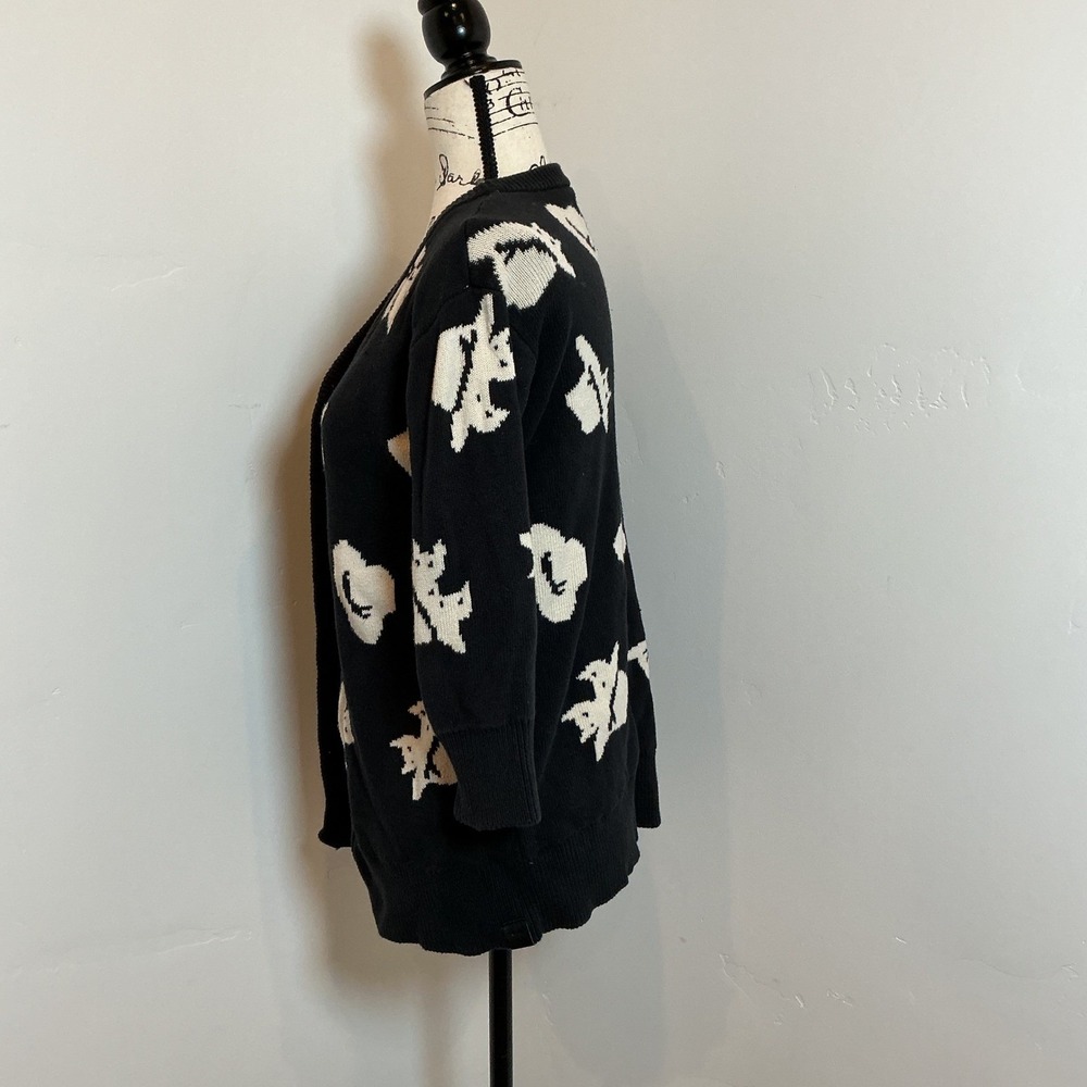 OMAMI MINI Black Cream Hat Print Cardigan Sweater‎ Kids US 10 EUR 137 140 - Picture 2 of 4